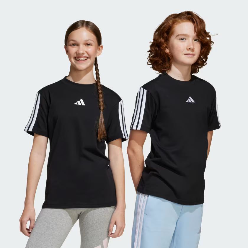 Adidas Kid's 3-Stripes Black Tee