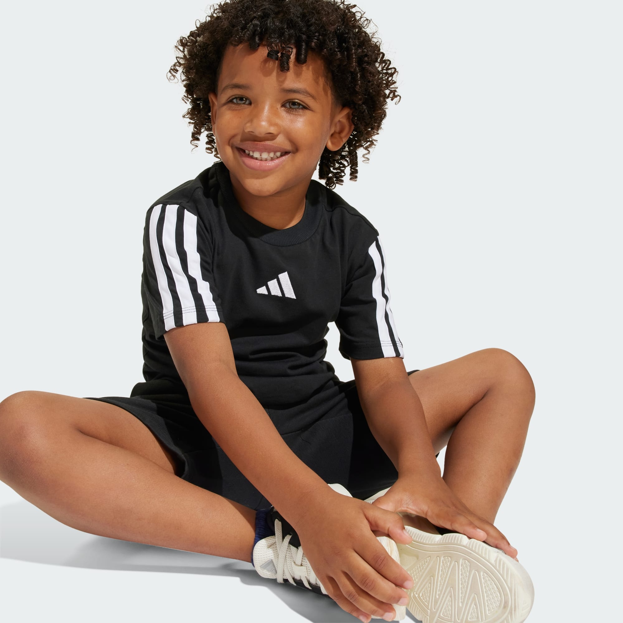 Adidas Kid's Essentials 3-Stripes Black Tee