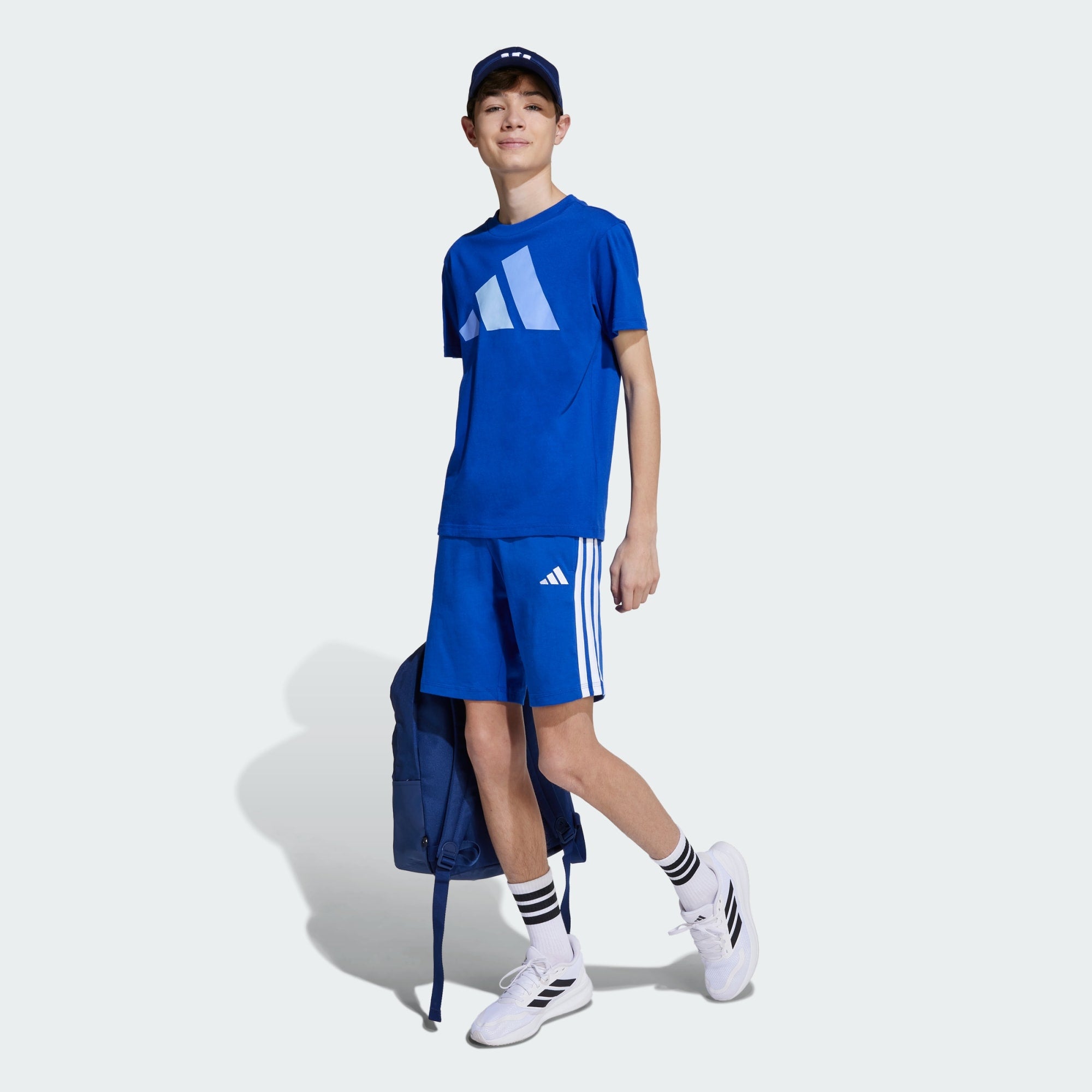 ADIDAS KID'S ESSENTIALS BIG LOGO ROYAL BLUE TEE