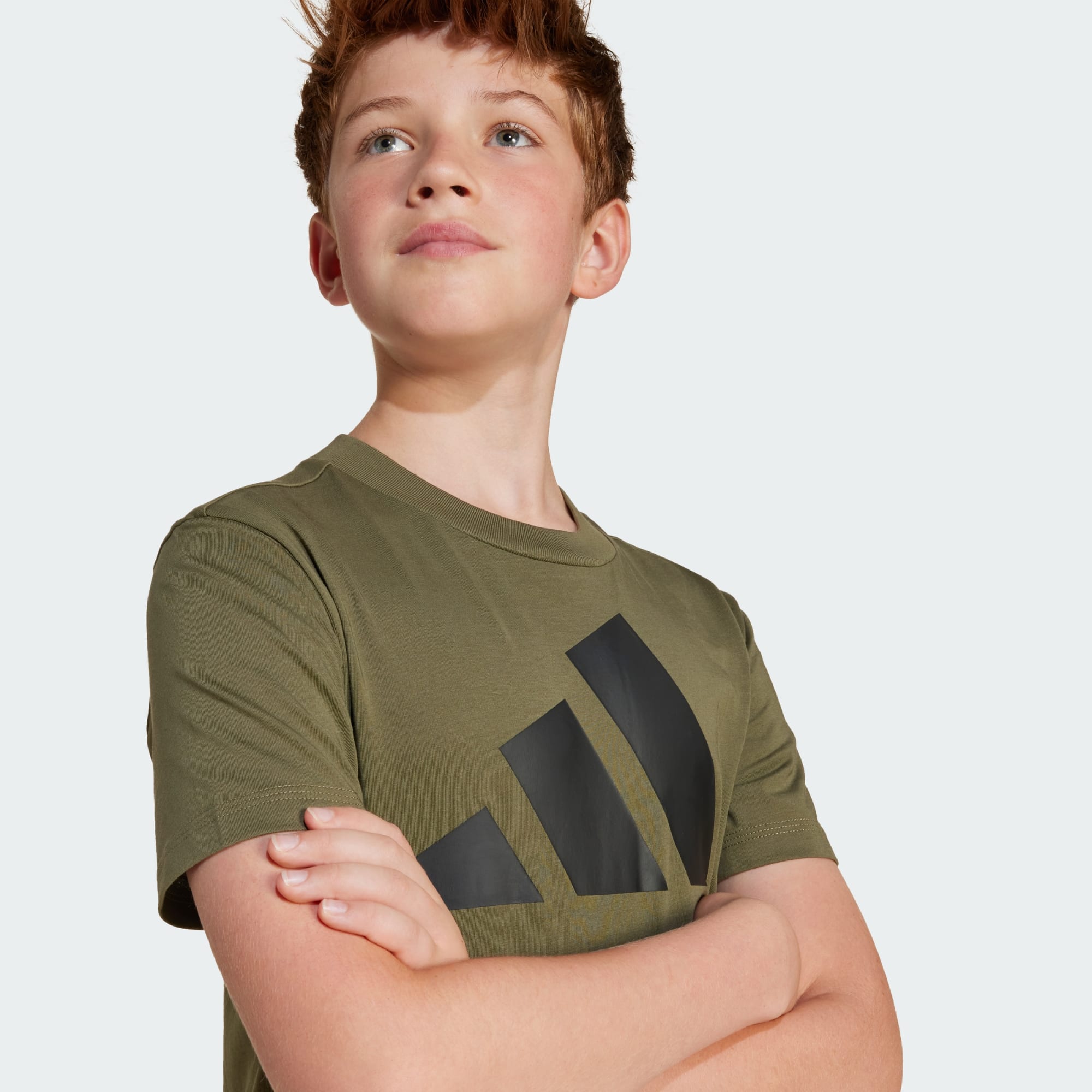 Adidas Kid's Big Logo Olive Tee