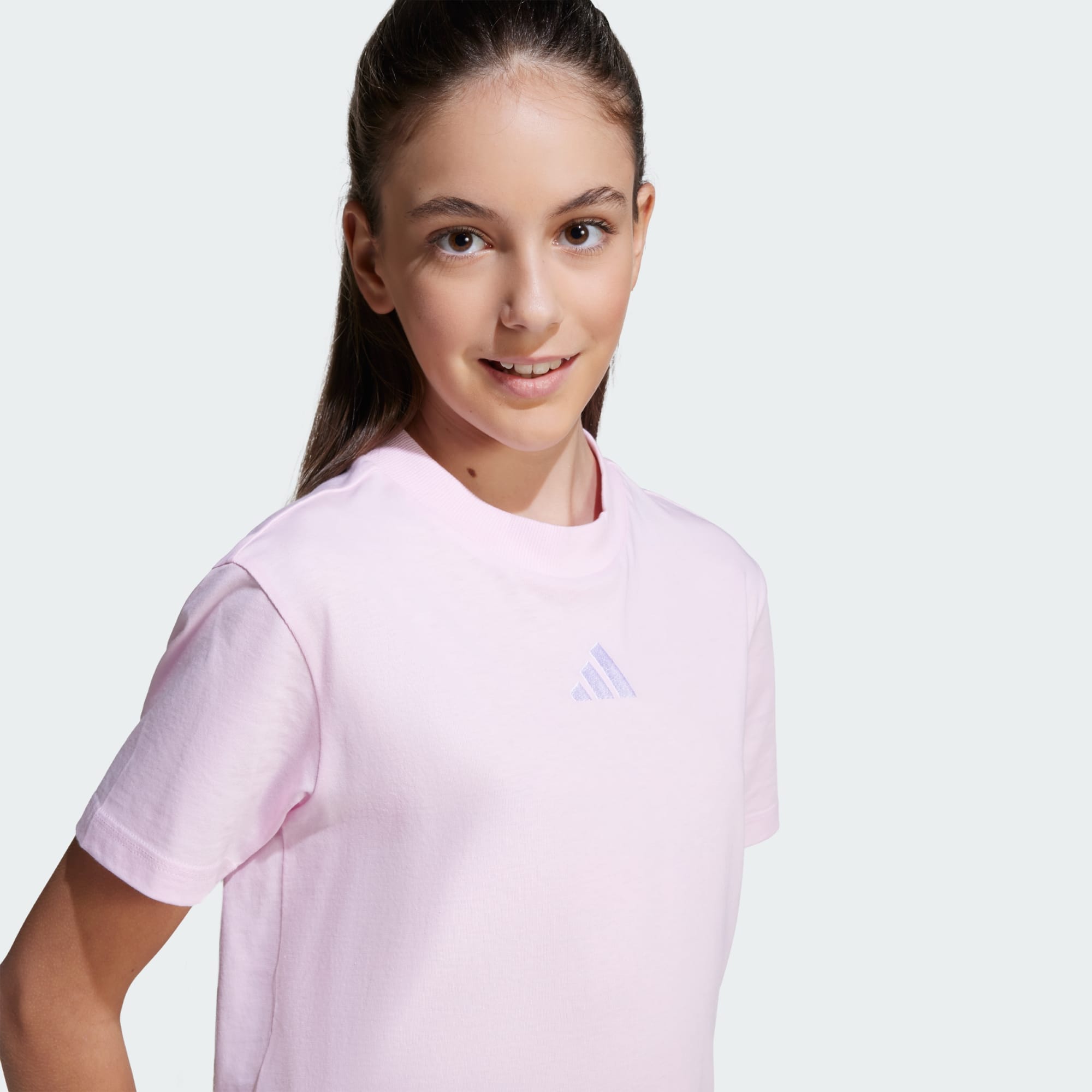 ADIDAS KID'S ESSENTIALS SMALL LOGO PINK TEE