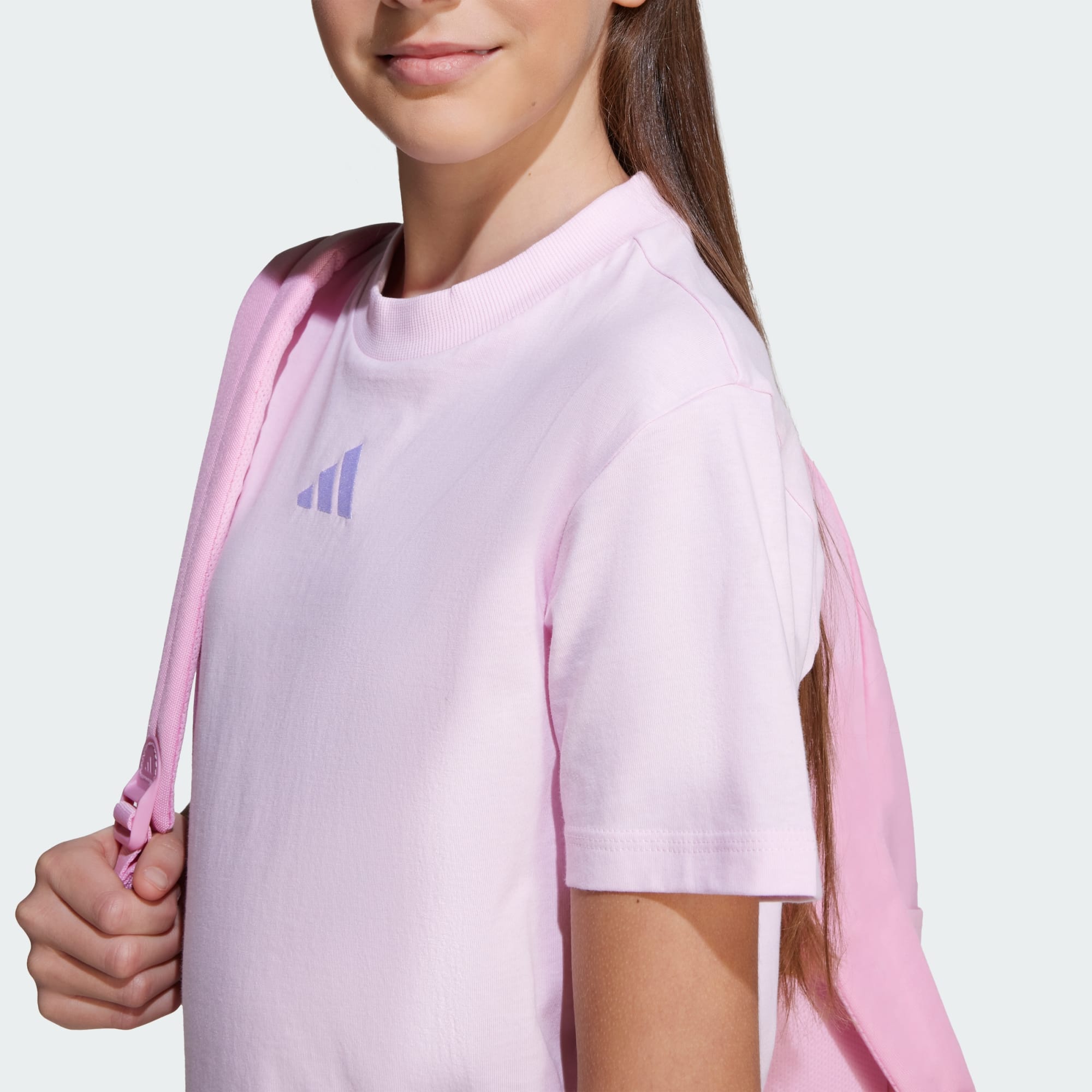 ADIDAS KID'S ESSENTIALS SMALL LOGO PINK TEE