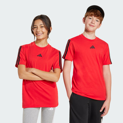 Adidas Kid's 3-Stripes Red Tee