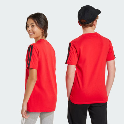 Adidas Kid's 3-Stripes Red Tee