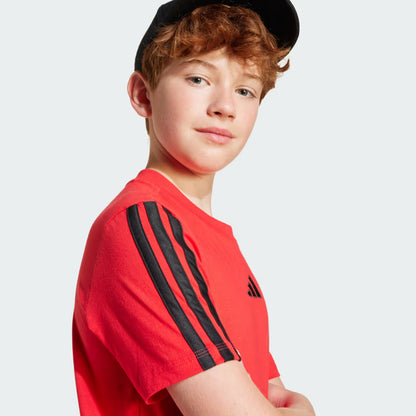 Adidas Kid's 3-Stripes Red Tee