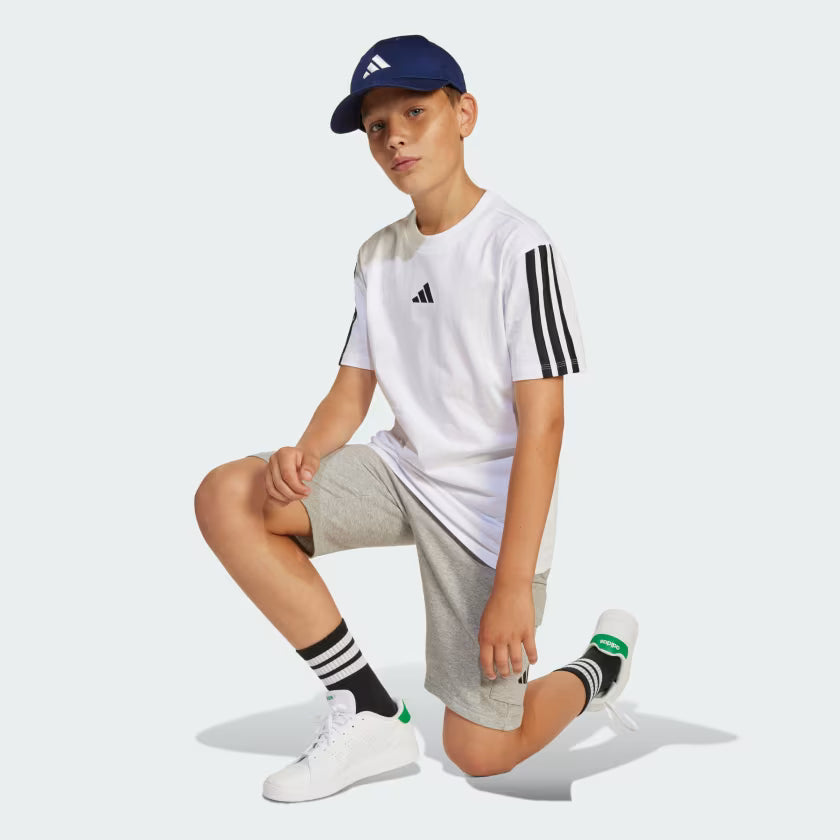 Adidas Kid's 3-Stripes White Tee
