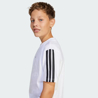 Adidas Kid's 3-Stripes White Tee