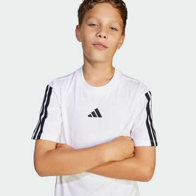 Adidas Kid's 3-Stripes White Tee