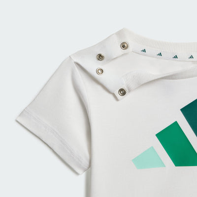ADIDAS KID'S ESSENTIALS BIG LOGO WHITE/GREEN SET
