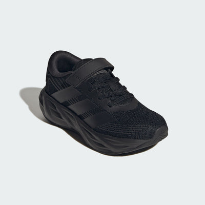 ADIDAS KID'S HOOK N' LOOP GALAXY 8 TRIPLE BLACK RUNNING SHOES