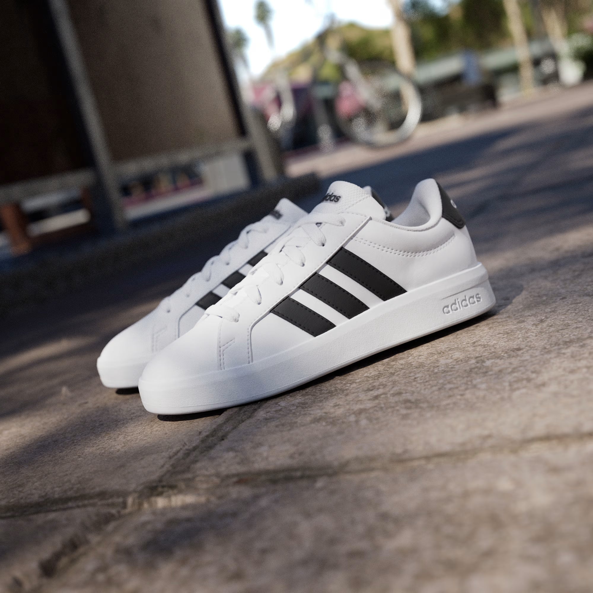 Adidas Kid's Grand Court White/Black Sneaker Shoes