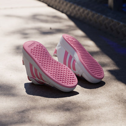 Adidas Kid's Grand Court 2.0 Hook N' Loop  White/Pink Sneaker Shoes