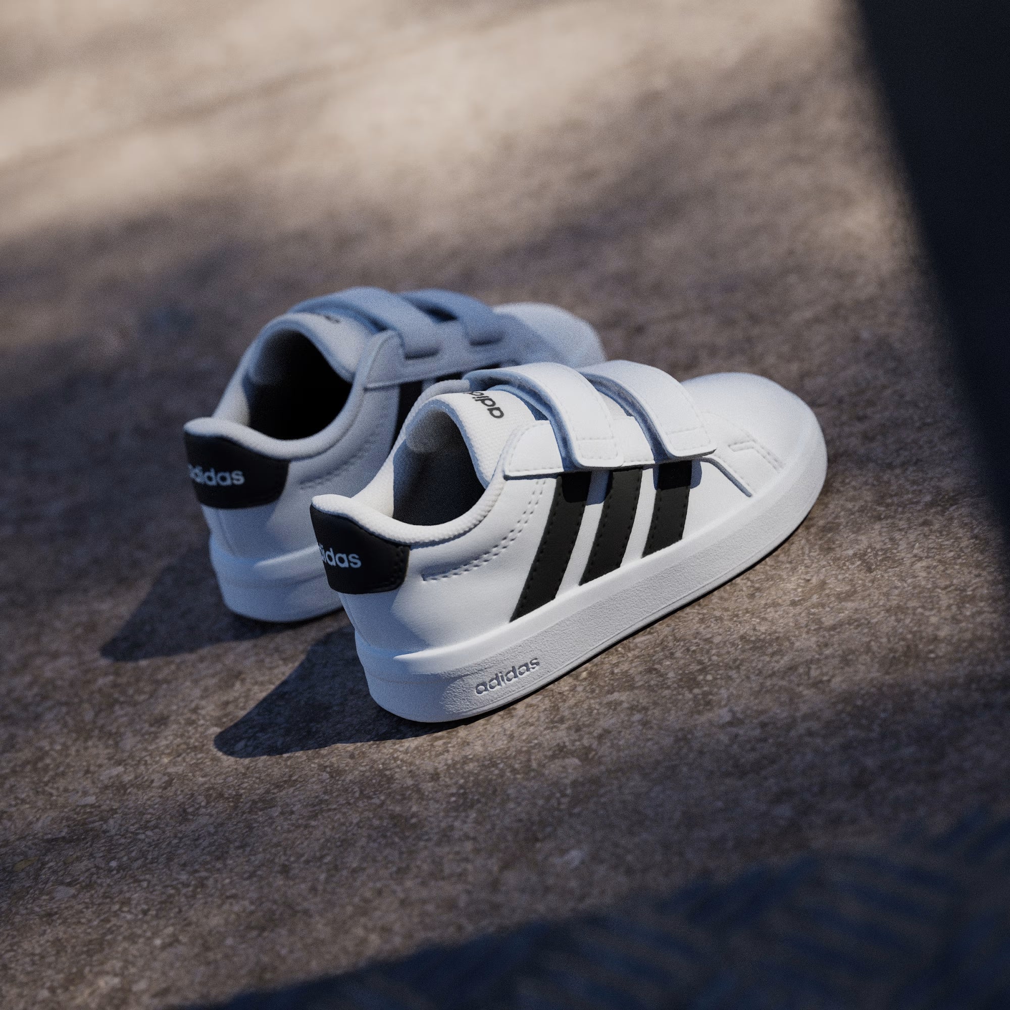 Adidas Kid's Grand Court White/Black Sneaker Shoes