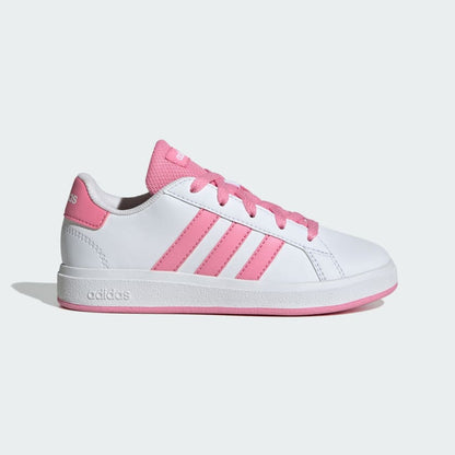 Adidas Kid's Grand Court 2.0 White/Pink Sneaker Shoes
