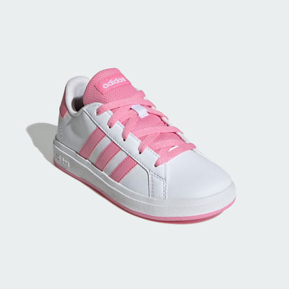 Adidas Kid's Grand Court 2.0 White/Pink Sneaker Shoes