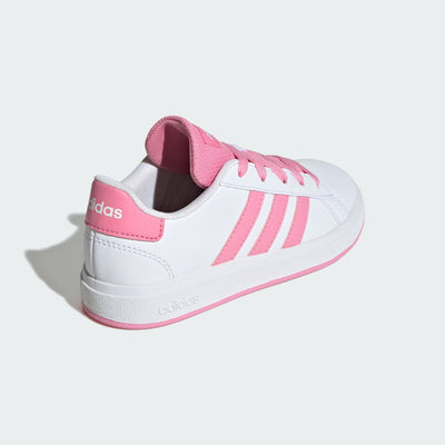 Adidas Kid's Grand Court 2.0 White/Pink Sneaker Shoes