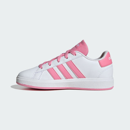 Adidas Kid's Grand Court 2.0 White/Pink Sneaker Shoes