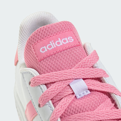 Adidas Kid's Grand Court 2.0 White/Pink Sneaker Shoes