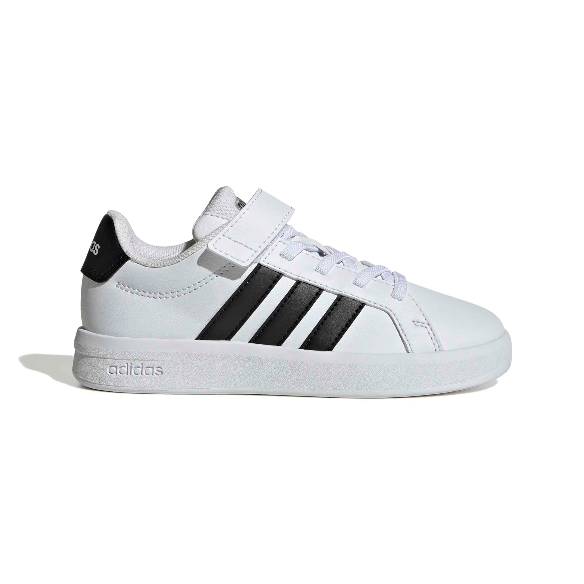Adidas Kid's Hook N' Loop Grand Court 3.0 White/Black Sneaker Shoes