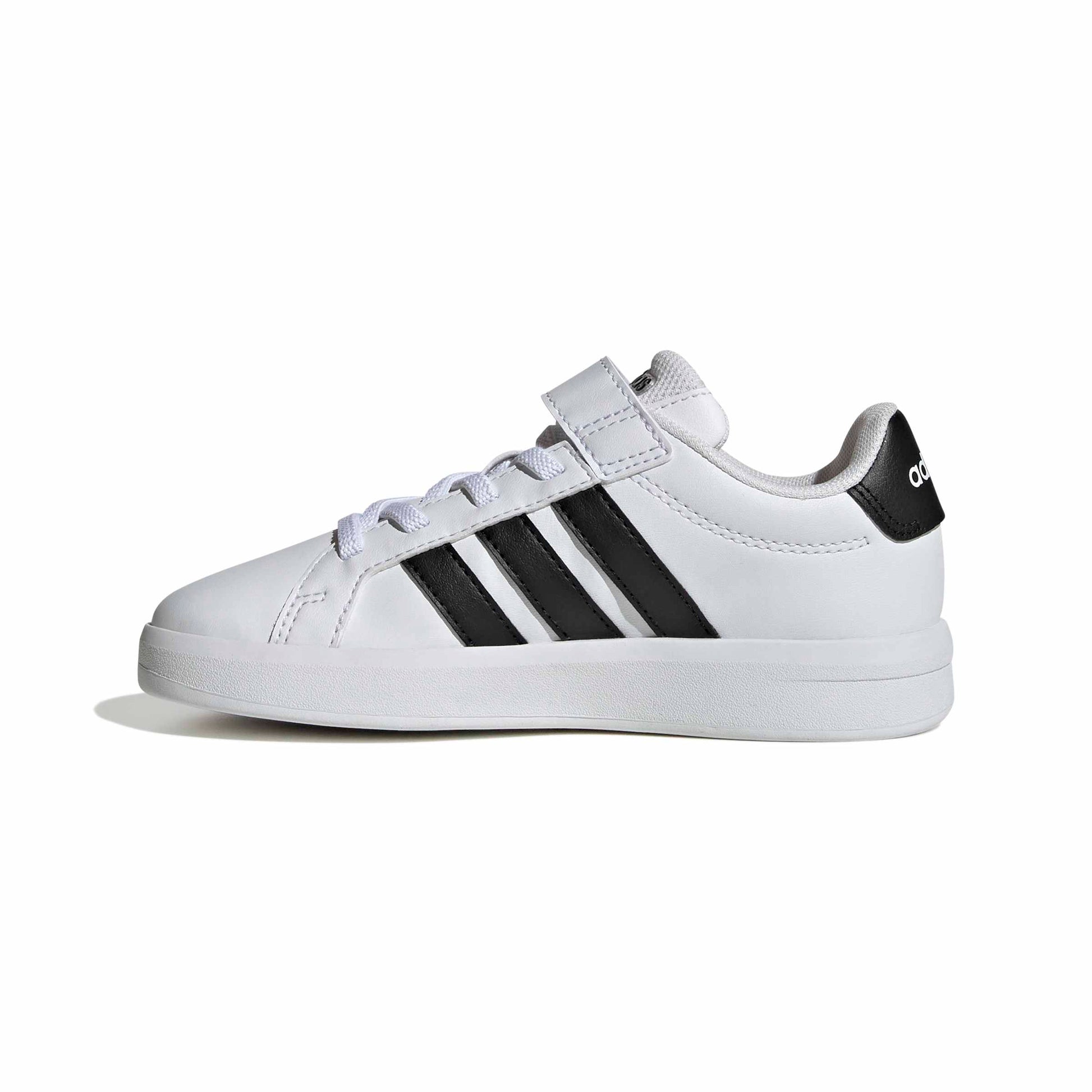 Adidas Kid's Hook N' Loop Grand Court 3.0 White/Black Sneaker Shoes