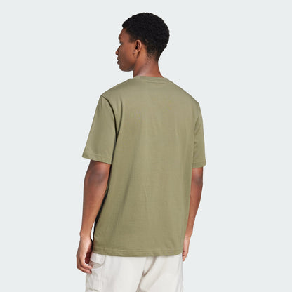 Adidas Men's 3-Stripes Small Logo Olive Tee