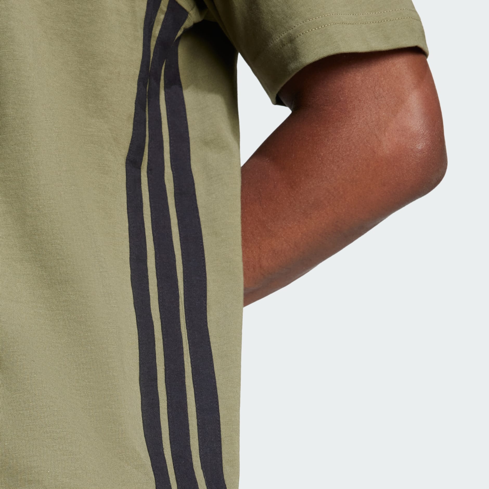 Adidas Men's 3-Stripes Small Logo Olive Tee