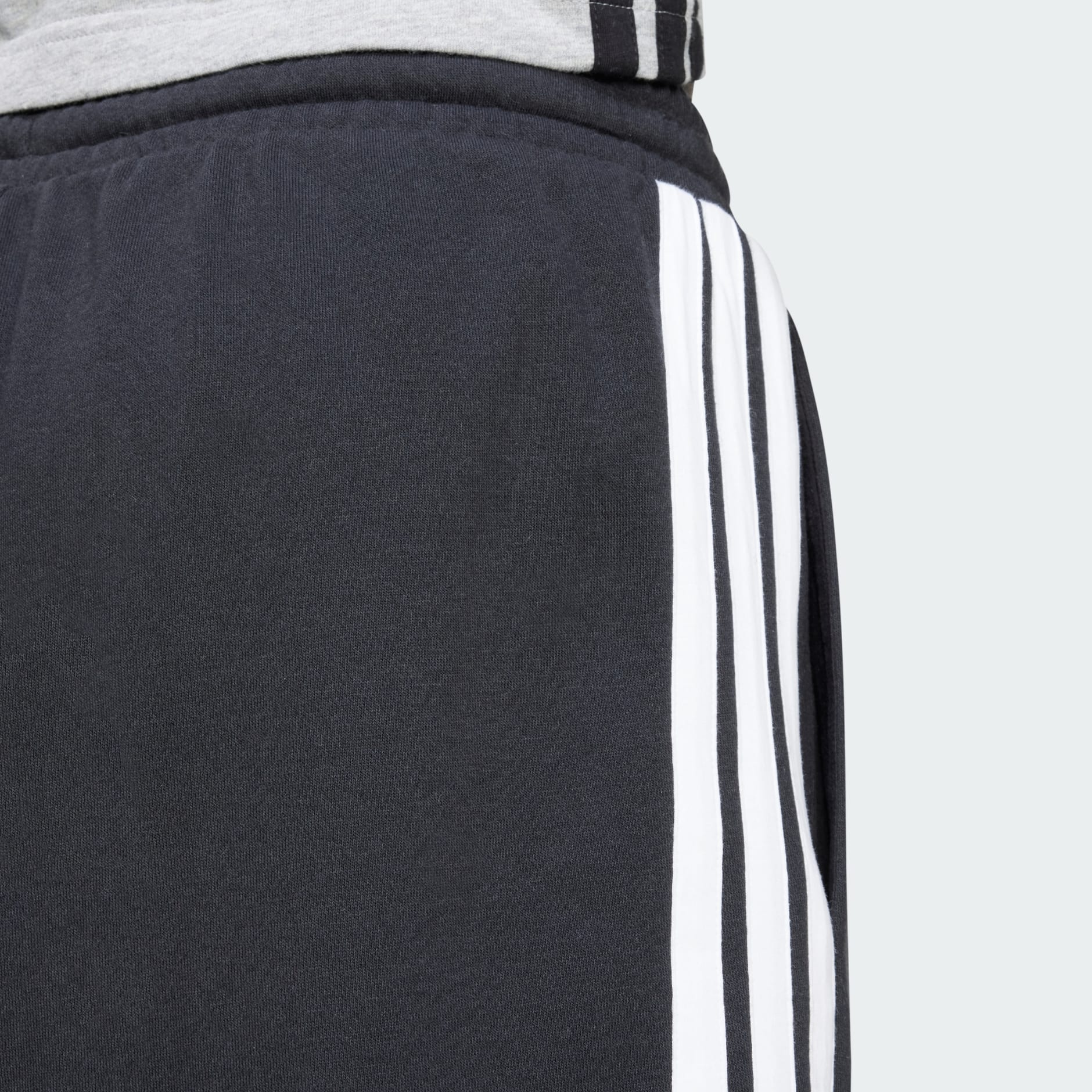 Adidas Men's 3-Stripes French Terry Black Shorts
