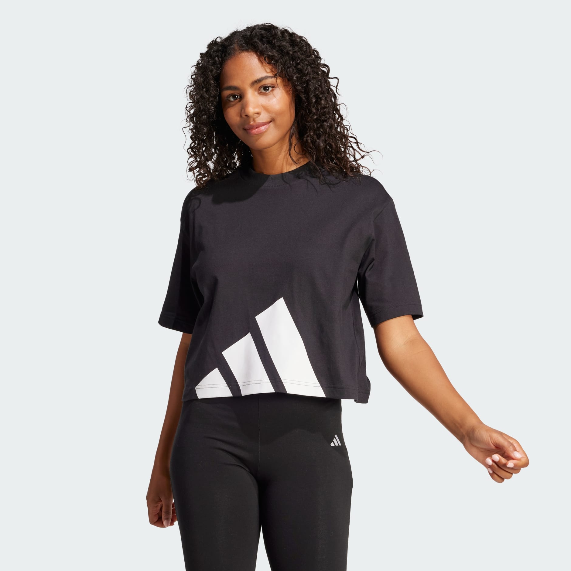Adidas Women's Big Logo Crop Black Tee