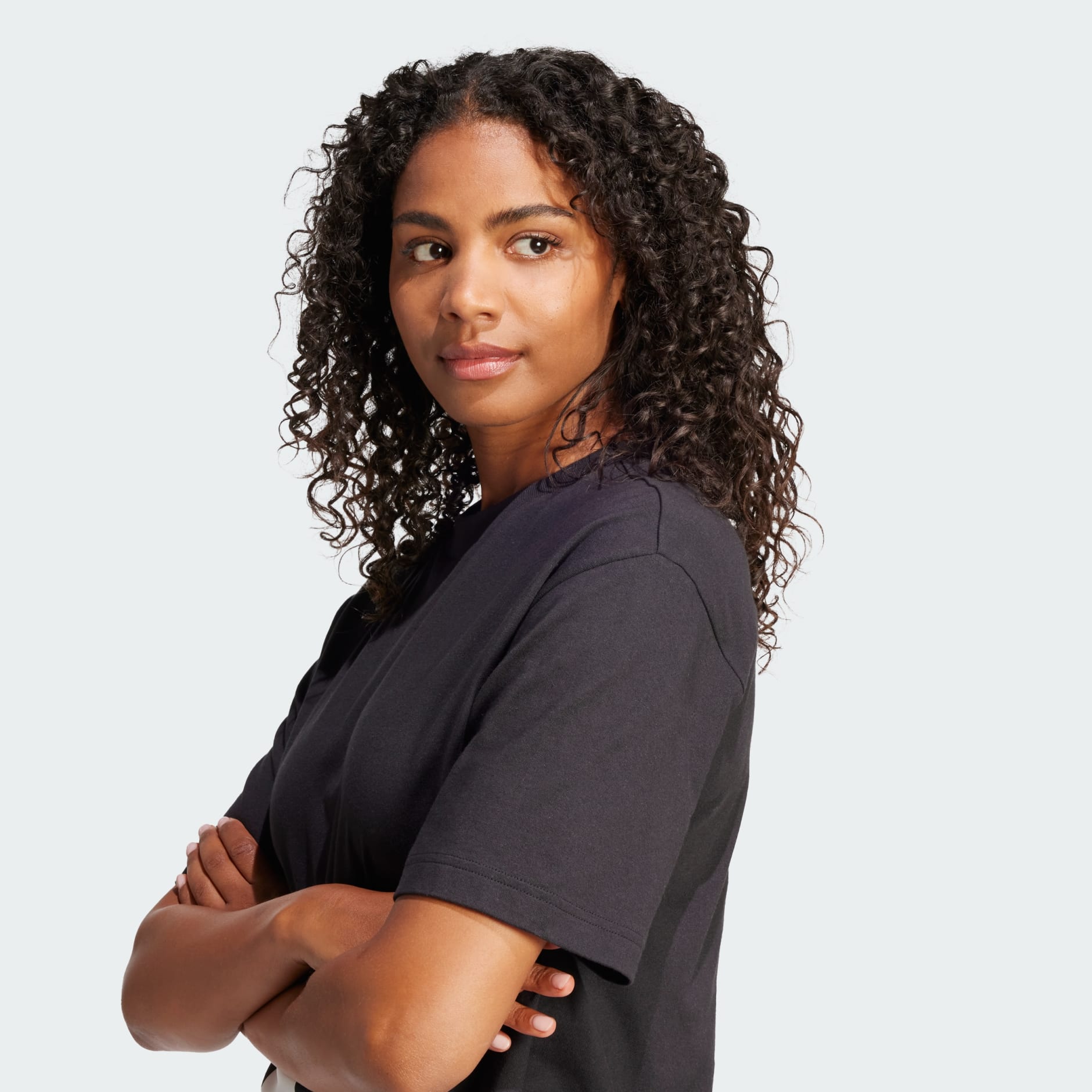 Adidas Women's Big Logo Crop Black Tee