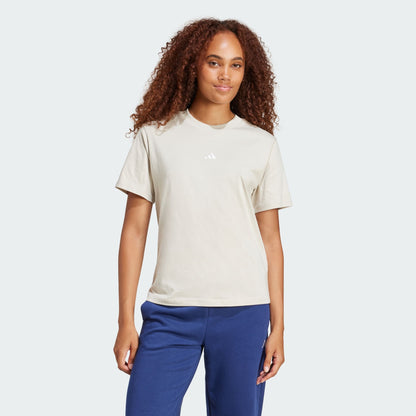 Adidas Womens Small Logo Beige Tee