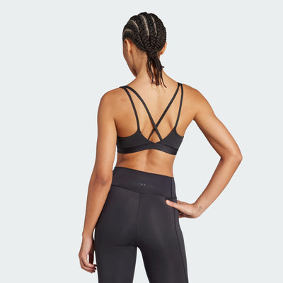 ADIDAS WOMEN'S ALL ME ESSENTIALS MEDIUM SUPPORT BLACK BRA