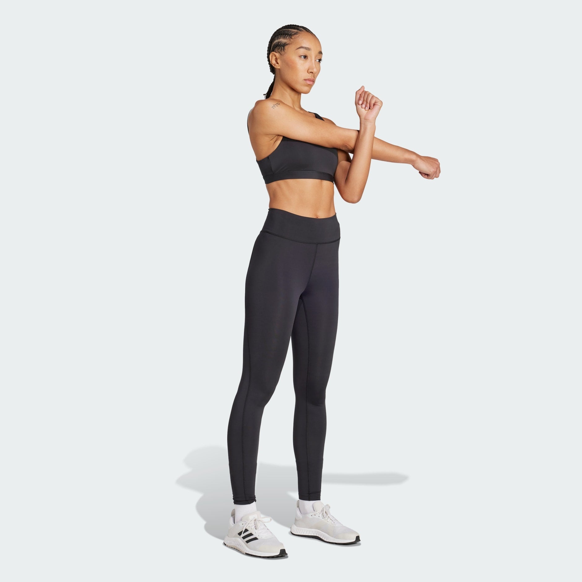 ADIDAS WOMEN'S ALL ME ESSENTIALS MEDIUM SUPPORT BLACK BRA