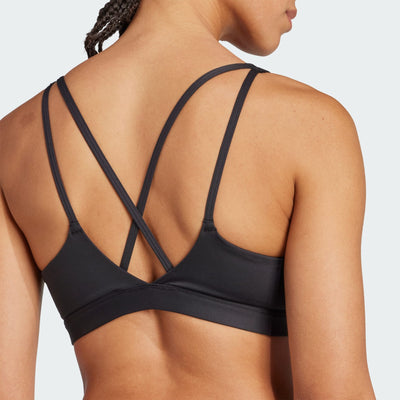 ADIDAS WOMEN'S ALL ME ESSENTIALS MEDIUM SUPPORT BLACK BRA