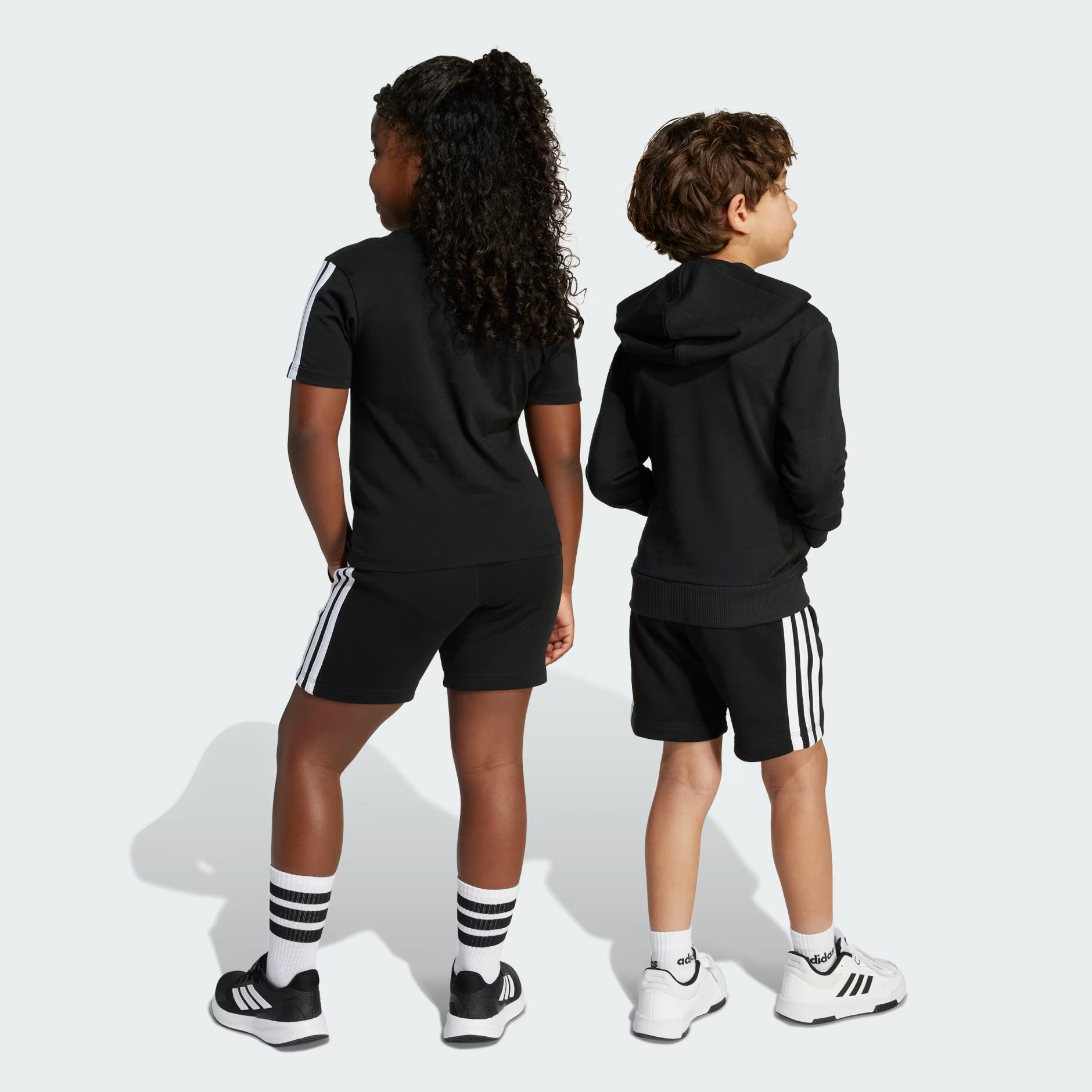 Adidas Kid's Essentials 3-Stripes French Terry Black Short