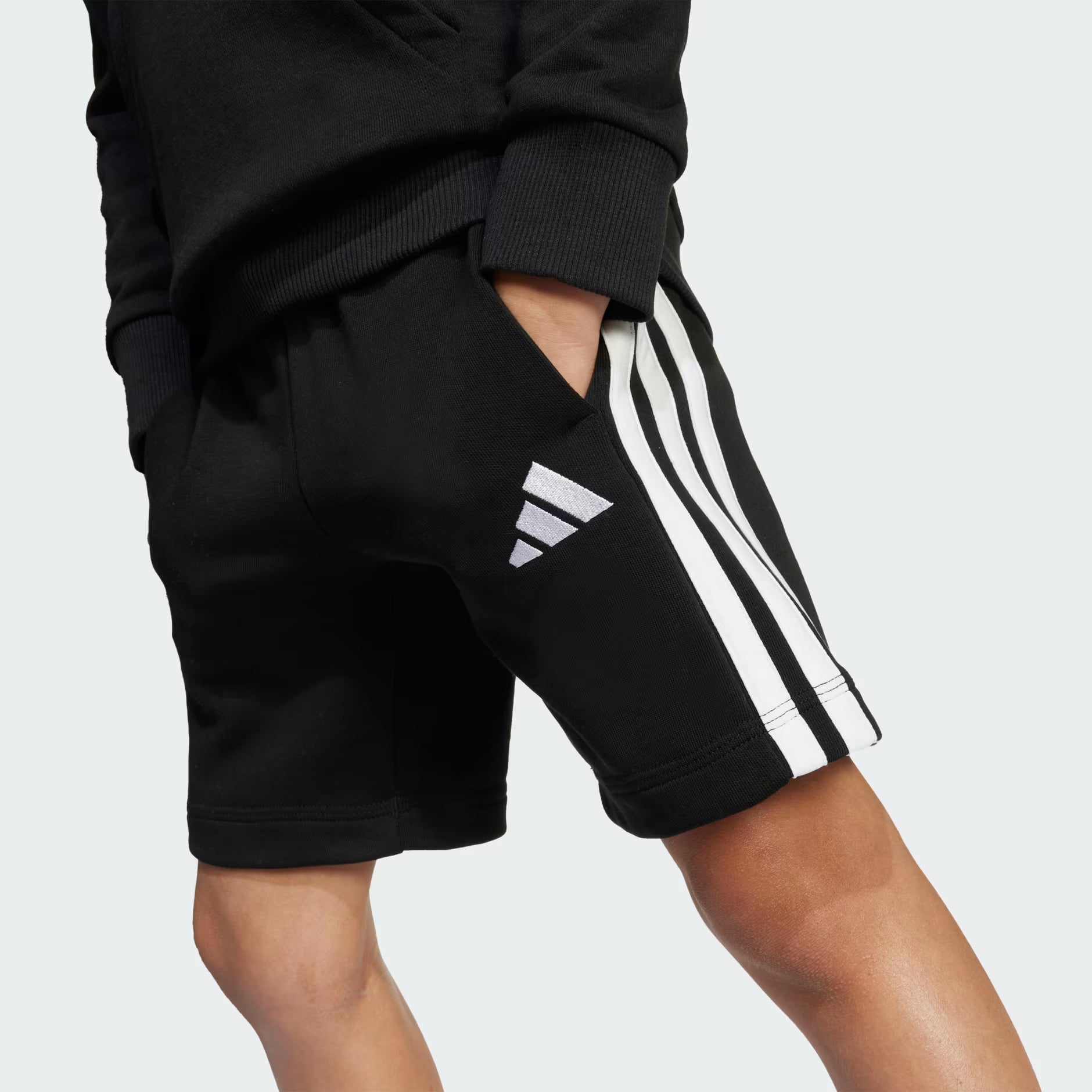 Adidas Kid's Essentials 3-Stripes French Terry Black Short