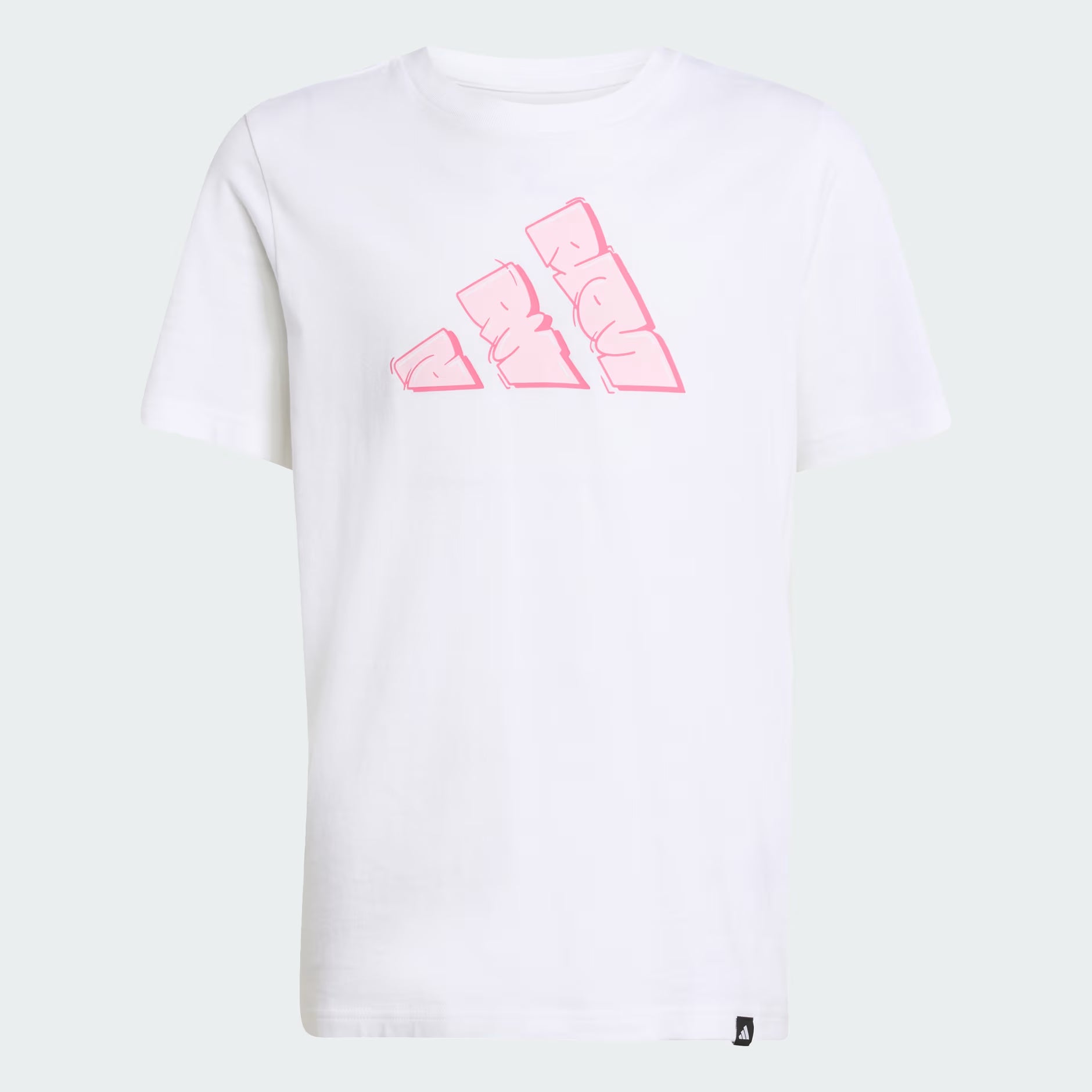 Adidas Kid's Graffiti Graphic White Tee
