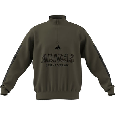 ADIDAS MEN'S HOUSE OF TIRO FLEECE OLIVE QUARTER ZIP