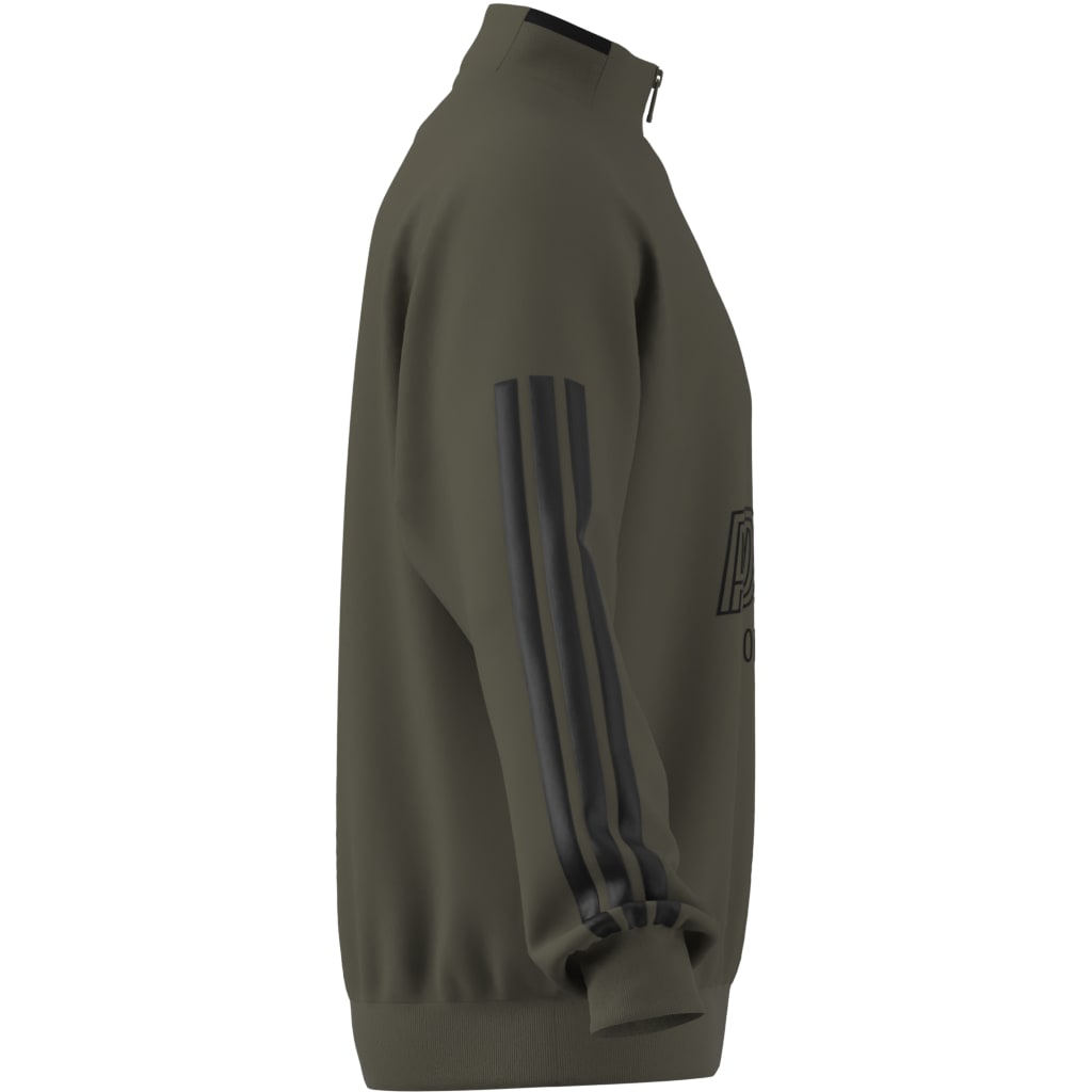 ADIDAS MEN'S HOUSE OF TIRO FLEECE OLIVE QUARTER ZIP