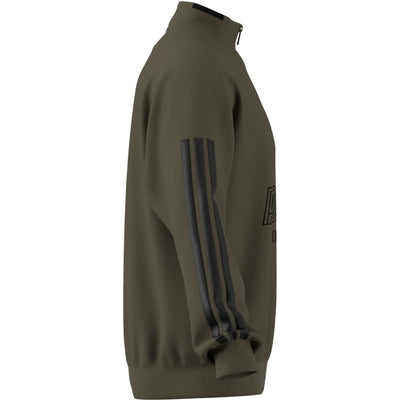 ADIDAS MEN'S HOUSE OF TIRO FLEECE OLIVE QUARTER ZIP