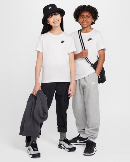 Nike Junior Embroided Futura Logo White Tee