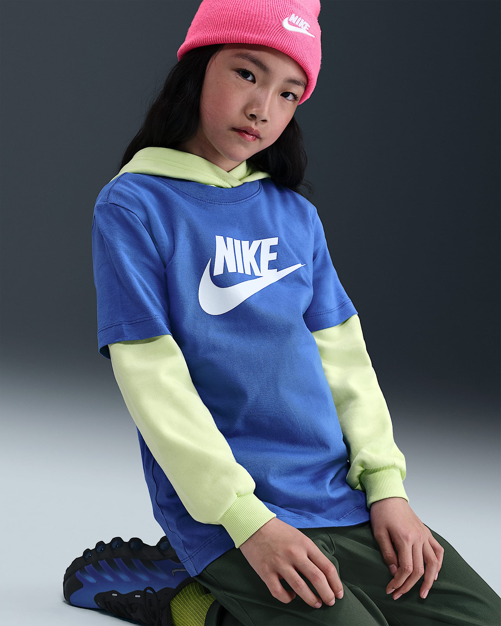 Nike Kid's Futura Evergreen Royal Blue Tee