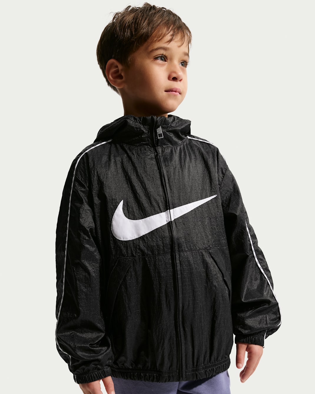Nike Kid's Lightweight Translucent Ripstop Black Jacket