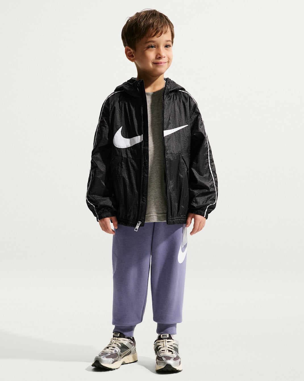 Nike Kid's Lightweight Translucent Ripstop Black Jacket