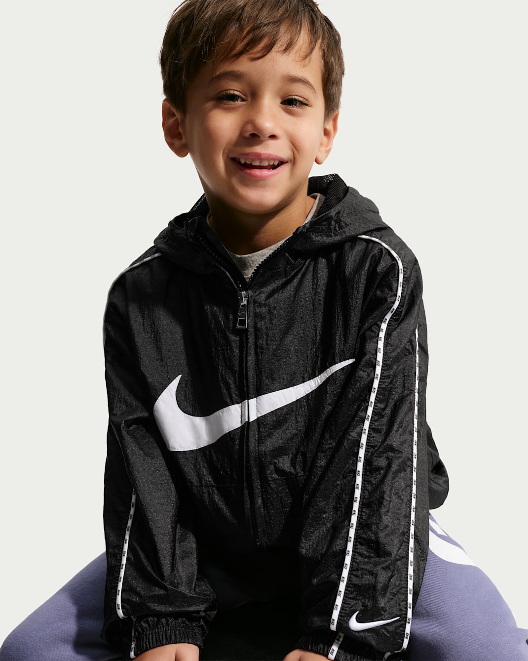 Nike Kid's Lightweight Translucent Ripstop Black Jacket