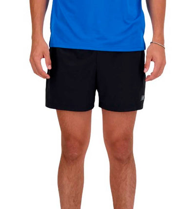 New Balance Sport Essentials 5" Shorts in Black – front close-up