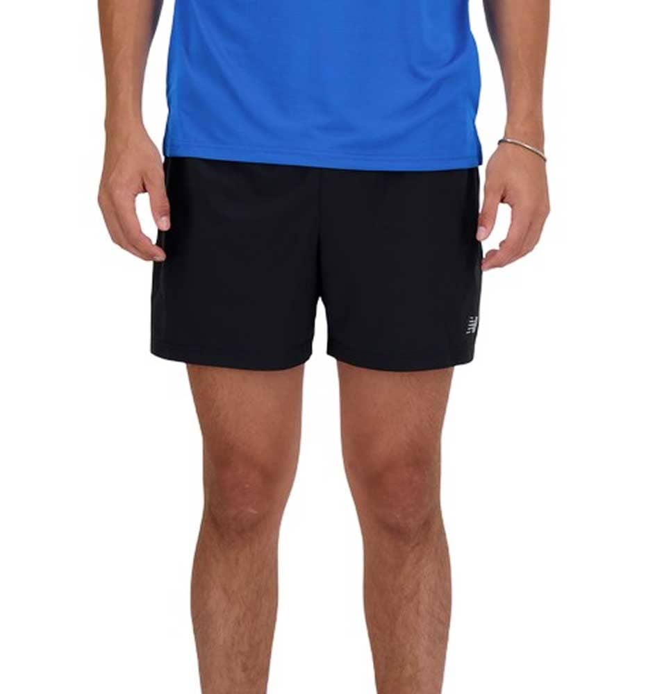 New Balance Sport Essentials 5" Shorts in Black – front close-up