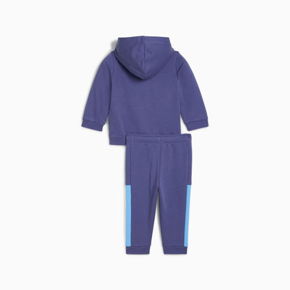 PUMA KID'S MINICATS ESSENTIALS BLOCK BLUE FULL ZIP SET