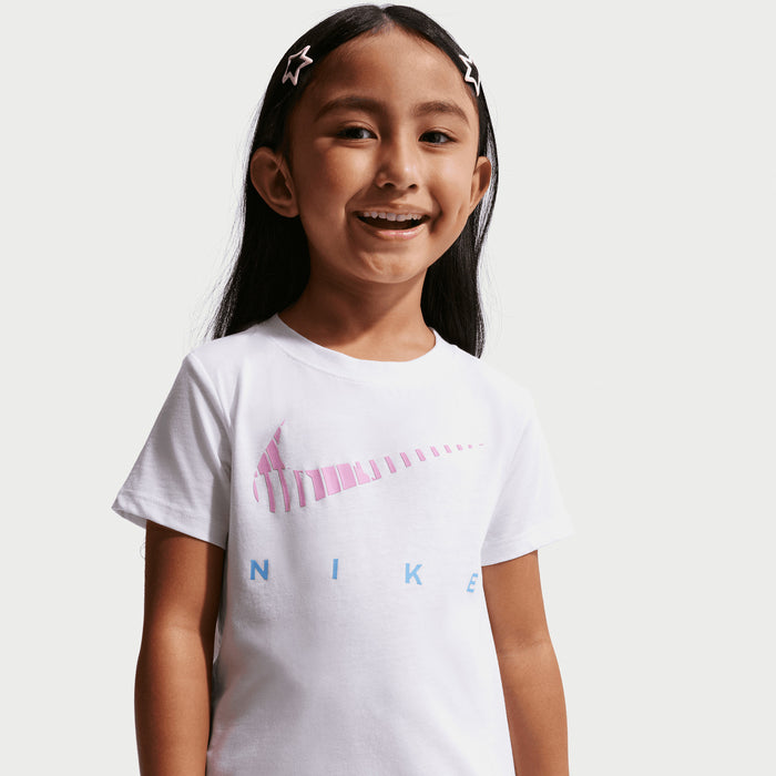 NIKE KID'S ESSENTIALS ICON WHITE/PINK TEE