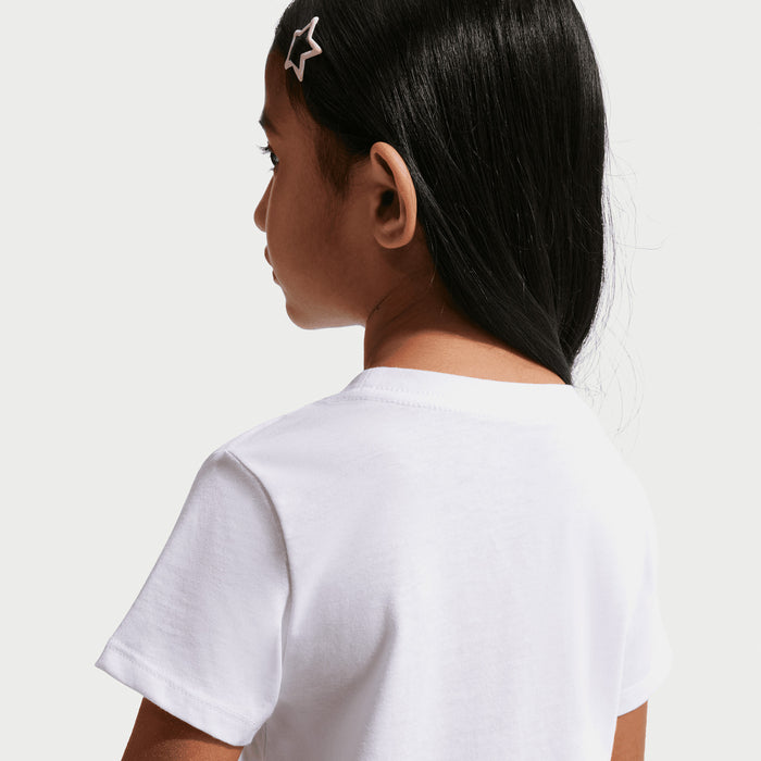 NIKE KID'S ESSENTIALS ICON WHITE/PINK TEE