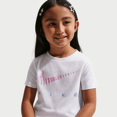 NIKE KID'S ESSENTIALS ICON WHITE/PINK TEE